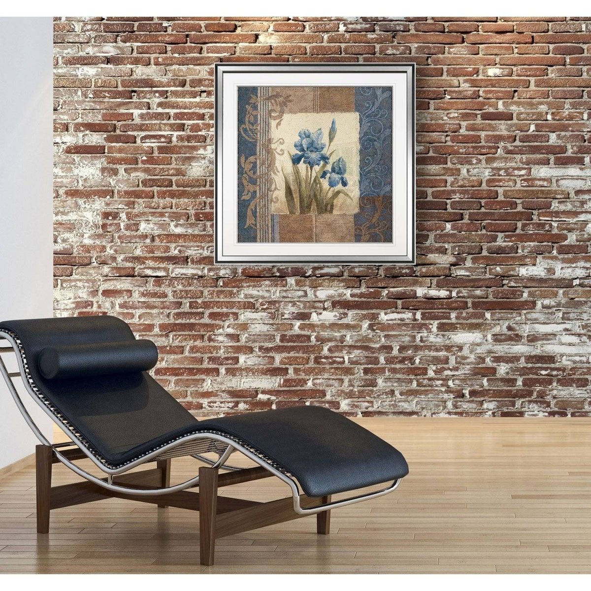 Blue Iris Scroll Framed Giclee Print 38x38 O935614