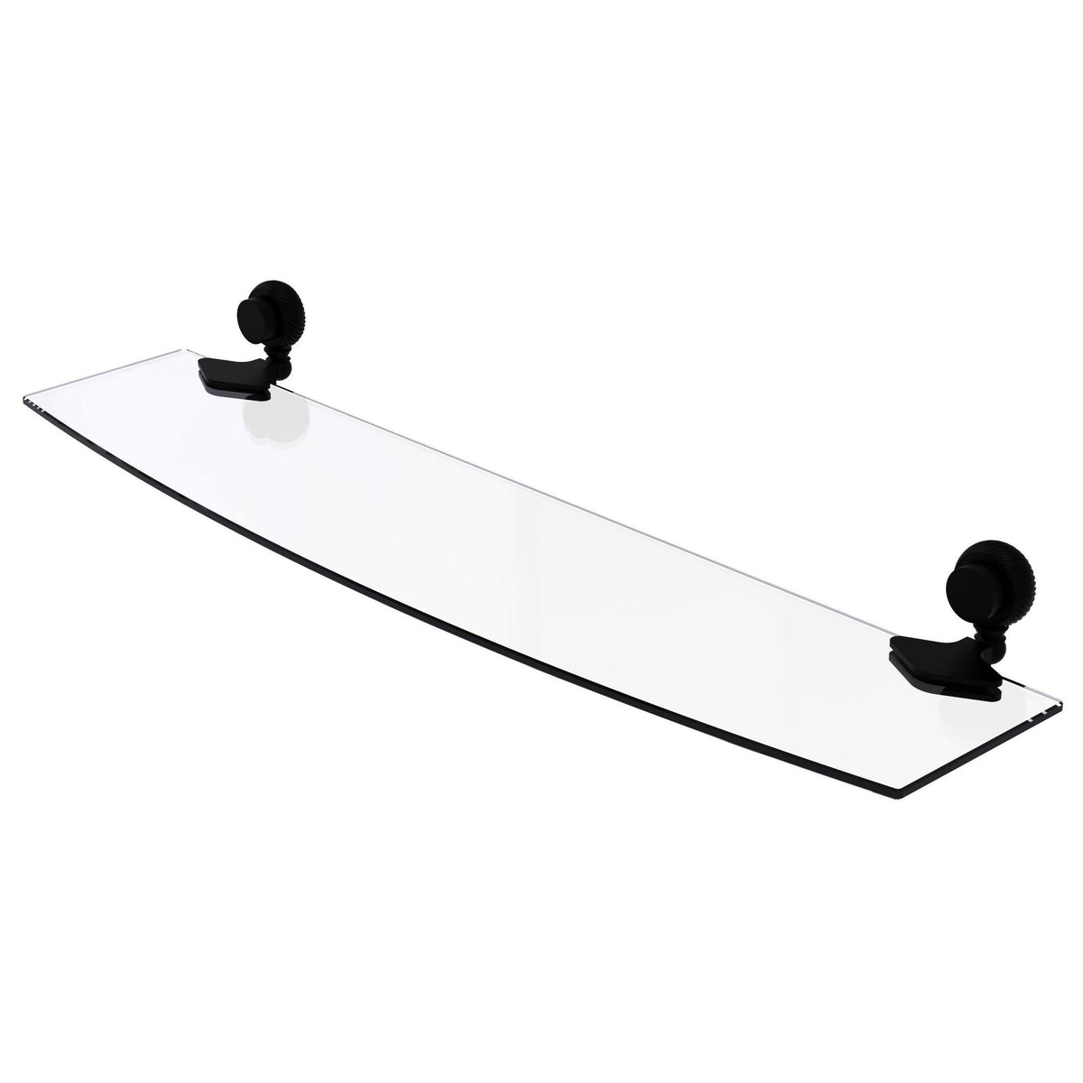 24 in. Antique Brass Glass Shelf with Twist Accents T220