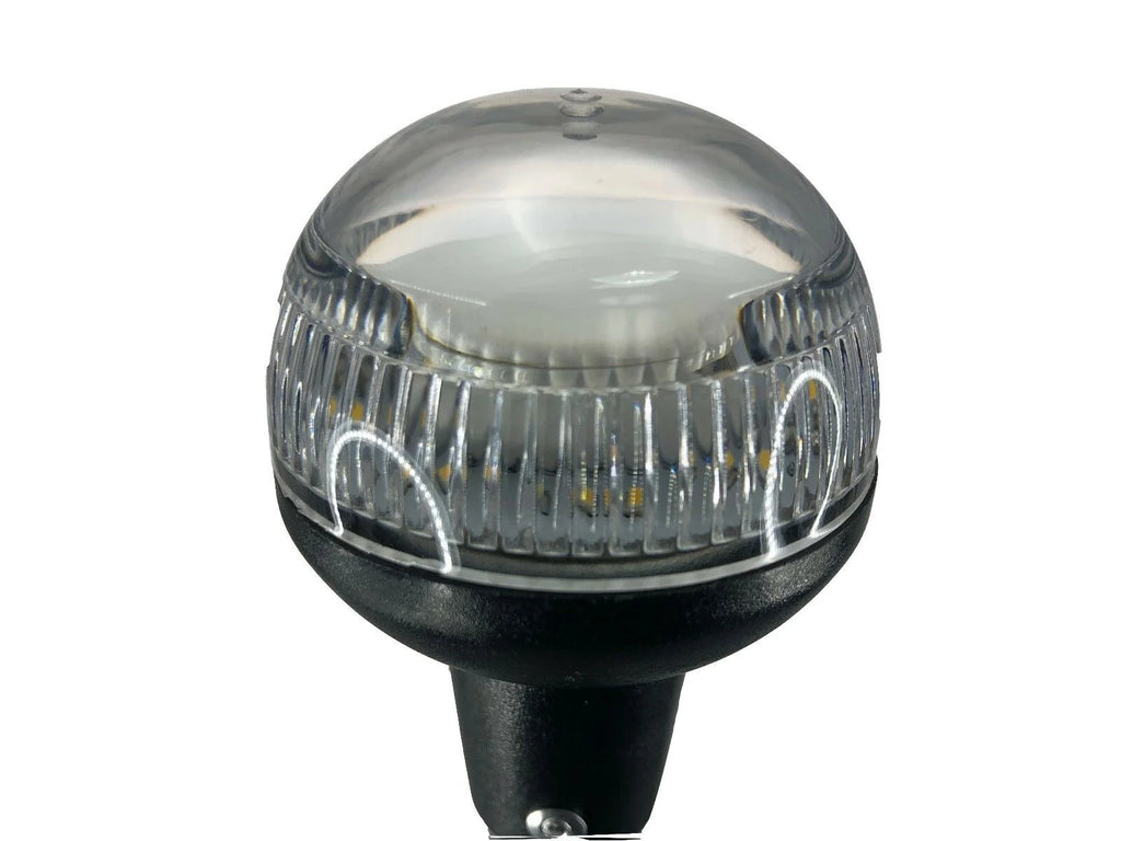 Boat LED All Round Anchor Light Pole 24" Collar Black Base Socket 2 Pins Wired 90 Degrees Q55634