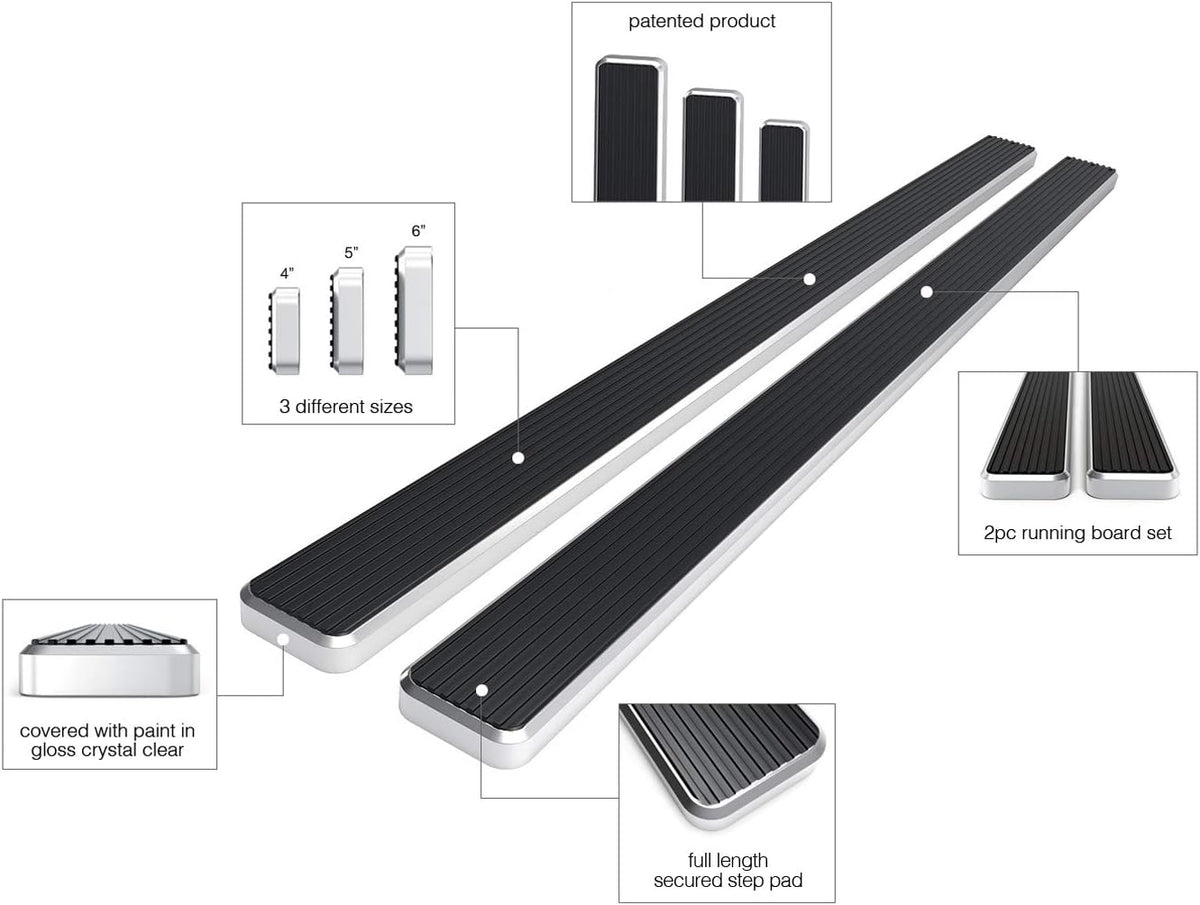 6in Running Boards Compatible with Toyota Tundra Double Cab V948