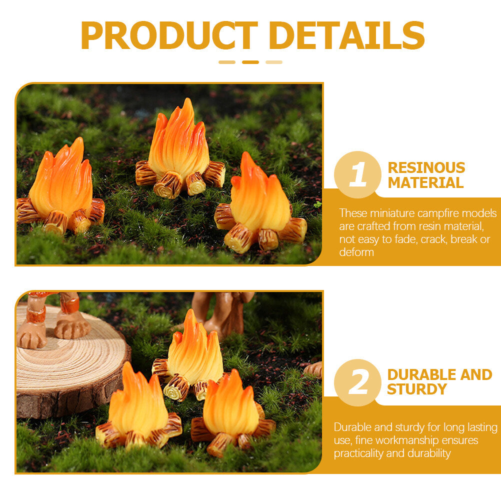 80 Pcs Resin Miniature Fireplace Campfire Playset Toy R750204