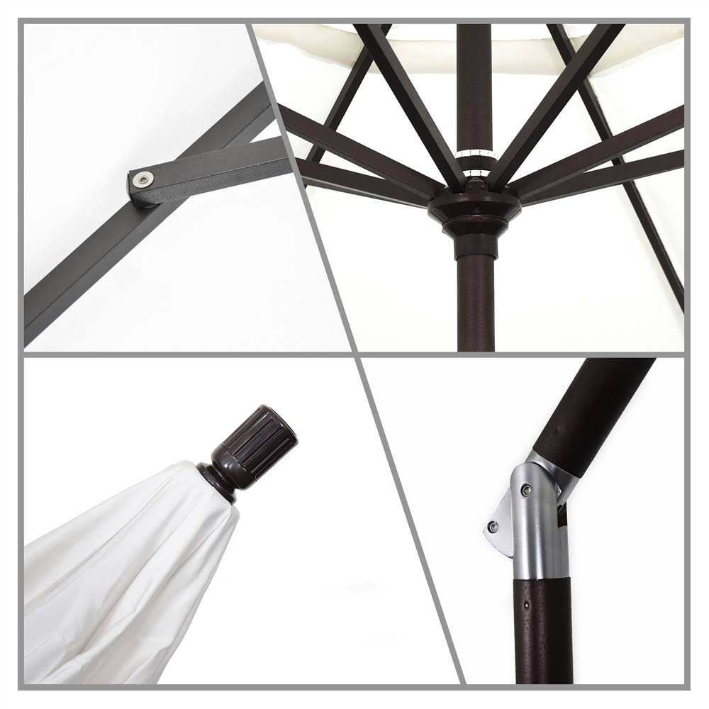 9 ft. Stone Black Aluminum Market Patio Umbrella G5608