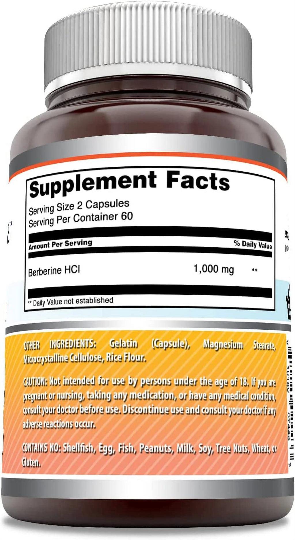 Berberine 1000mg Per Serving 120 Capsules Supplement S54703