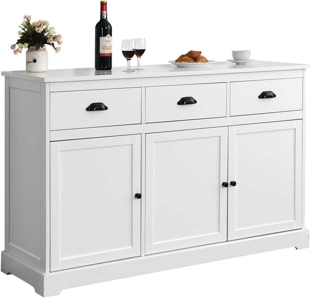White Sideboard with 2 Cabinets and 3 Drawers D2025