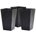 Black Set of 3 Tall Planters with Drainage Hole K7184