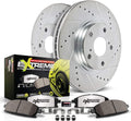 Front Z26 Carbon Fiber Brake Pads with Drilled & Slotted Brake Rotors Kit Pack of 2 Q886