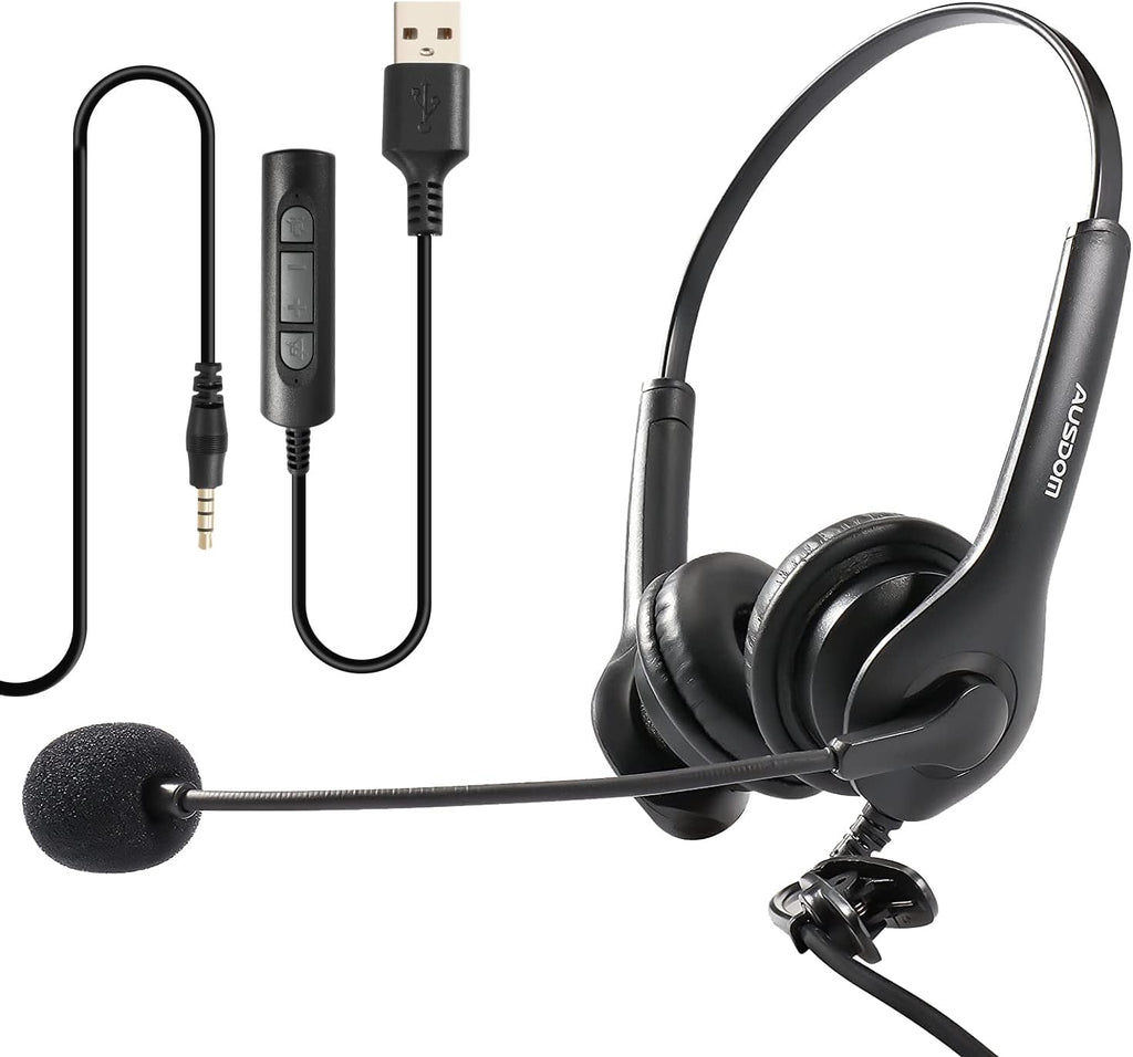 Wired PC Headset with Noise Cancelling Microphone and Volume Control G4454