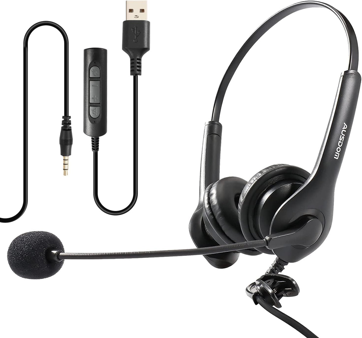 Wired PC Headset with Noise Cancelling Microphone and Volume Control G4454