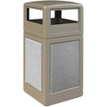 Beige 42 Gallon Square Trash Receptacle with Dome Lid K294