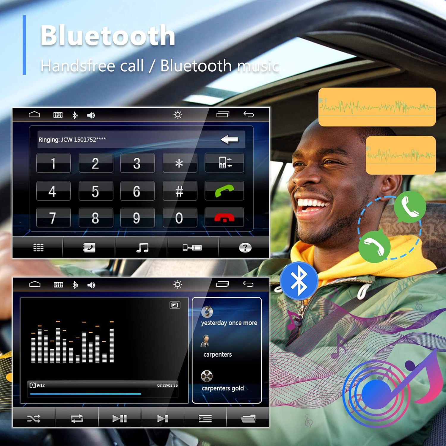 6.2 Inch Double Din Car Multimedia Player with Bluetooth, USB, SD, FM Radio Receiver, Backup Camera Pack of 2 P612430