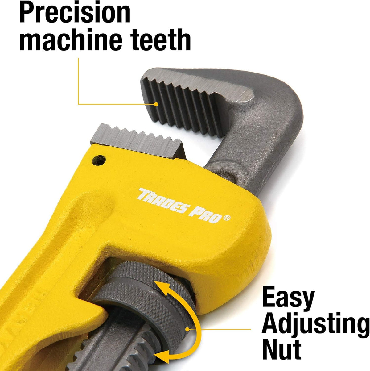14-Inch Heavy Duty Pipe Wrench, Yellow - Pack of 2 N556305