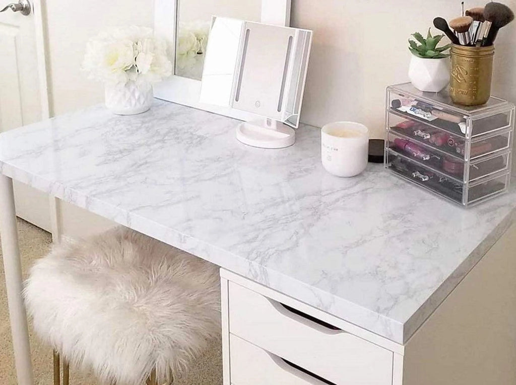 Granite Grey/White Glossy Marble Craft Paper Roll for Kitchen Countertop & Furniture (11.8"x78.7") H92553