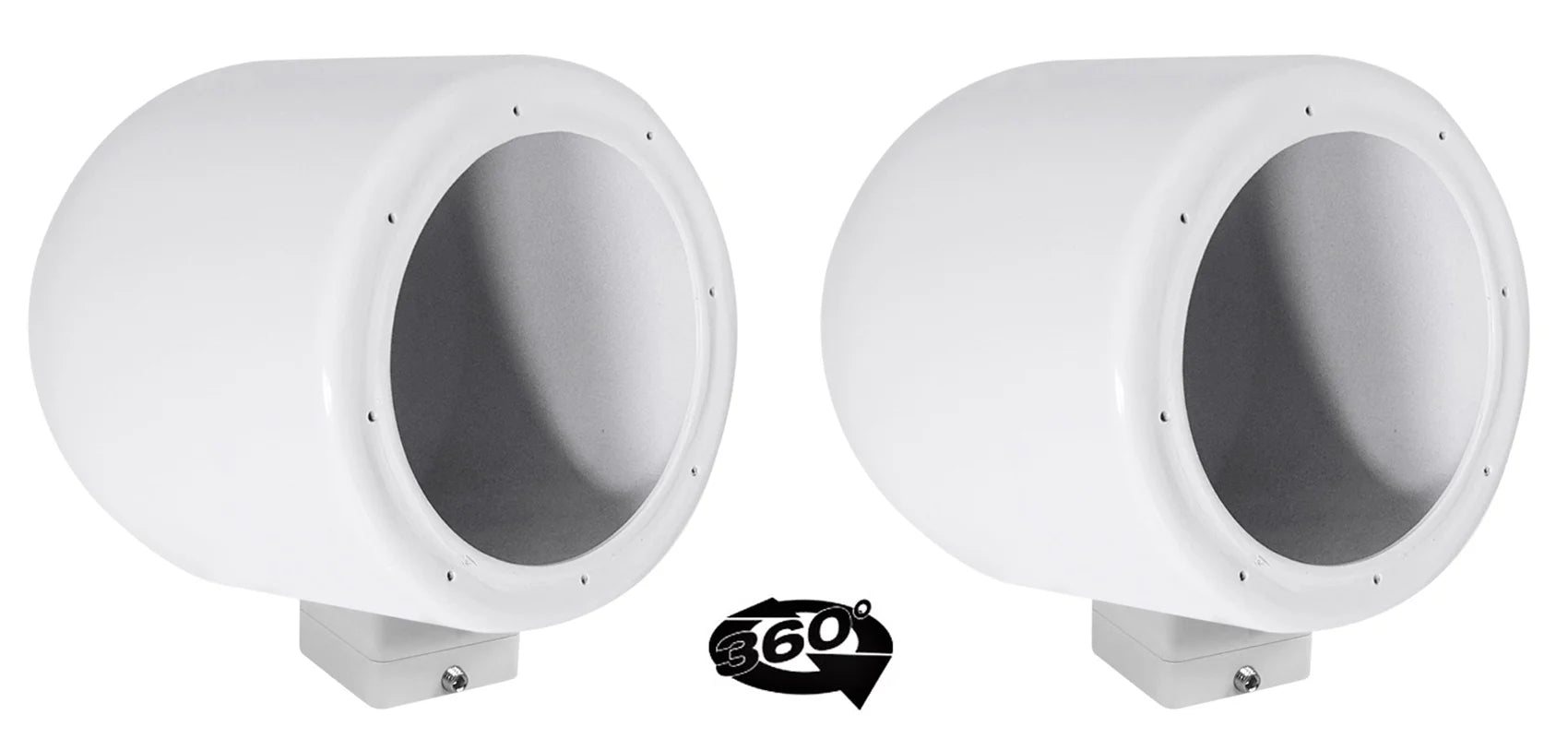 6.5" 360° Swivel White Aluminum Surface Mount Speaker Pods G16867
