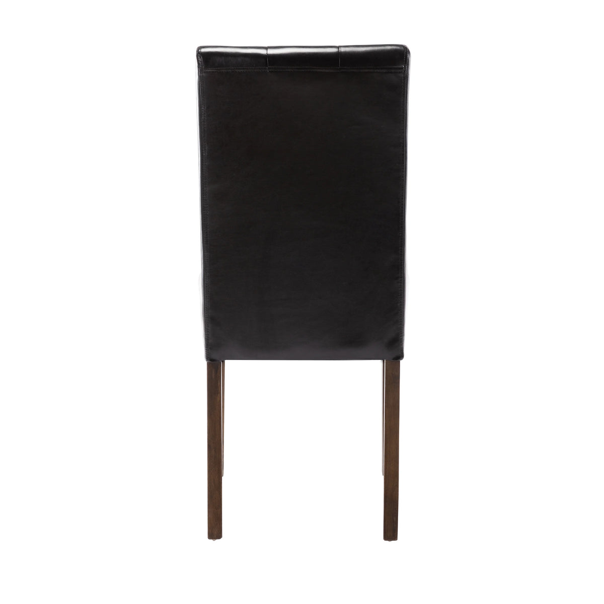 Set Of 2 Dining Chairs With Tall Backs, Button Tufted PU Leather Upholstery And Rubberwood Legs P69976