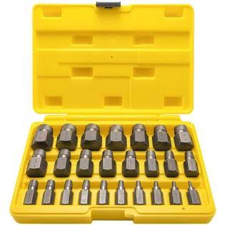 25pcs Hex Head Multi-Spline Screw Extractor Set, High Carbon Steel Bolt Extractor Q2063