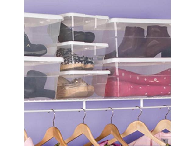 16 Quart Clear Plastic Stacking Storage Container Box U3440