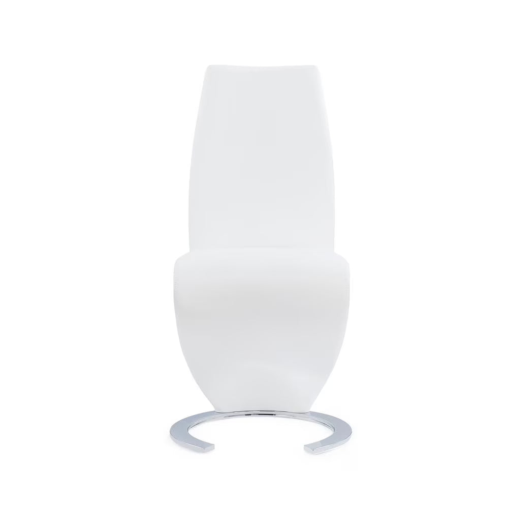 White Pu Dining Chair with Horseshoe Base O754061