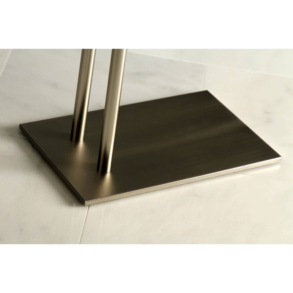 Brushed Nickel Pedestal Dual Towel Rack Z979736