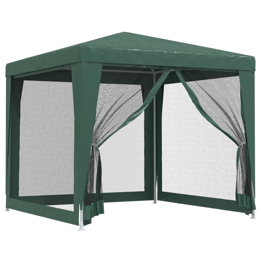 Green 8.2'x8.2' HDPE Party Tent with 4 Mesh Sidewalls Q3578