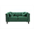 Green Tufted Back Loveseat C8727
