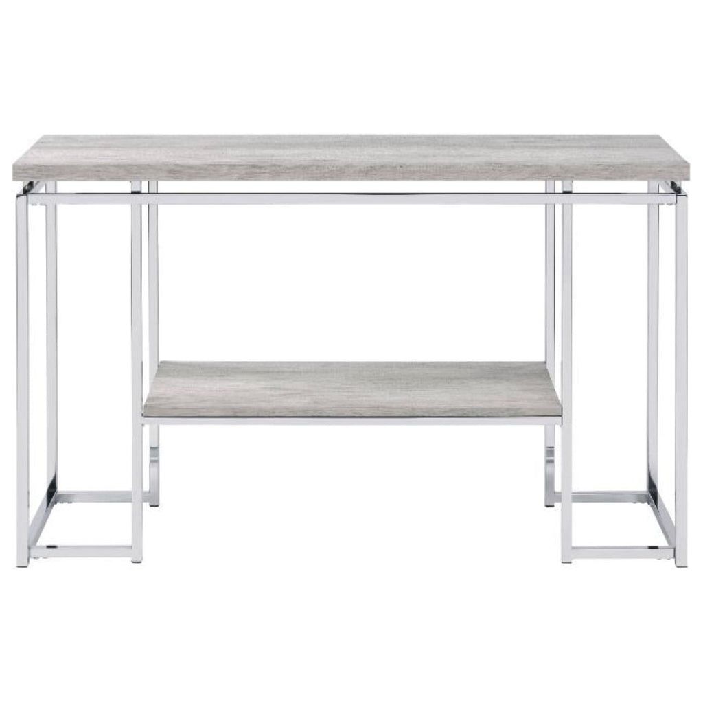 Sofa Table Natural Oak & Chrome D624