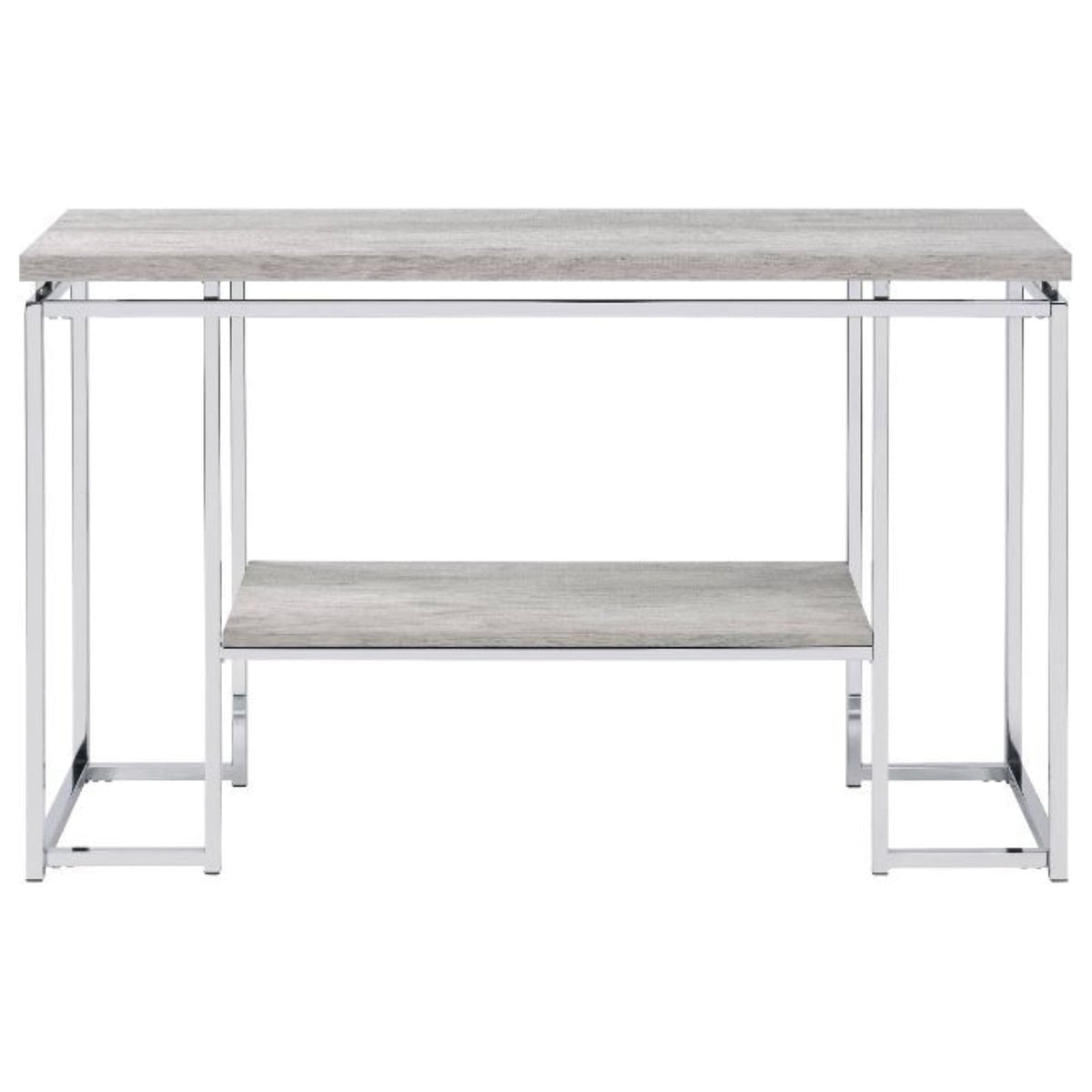 Sofa Table Natural Oak & Chrome D624