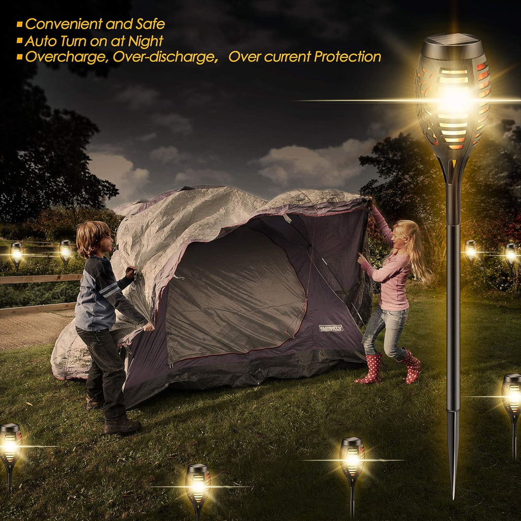 Solar Torch Lights Outdoor Garden Lawn Lights with Realistic Flickering Flames K35420