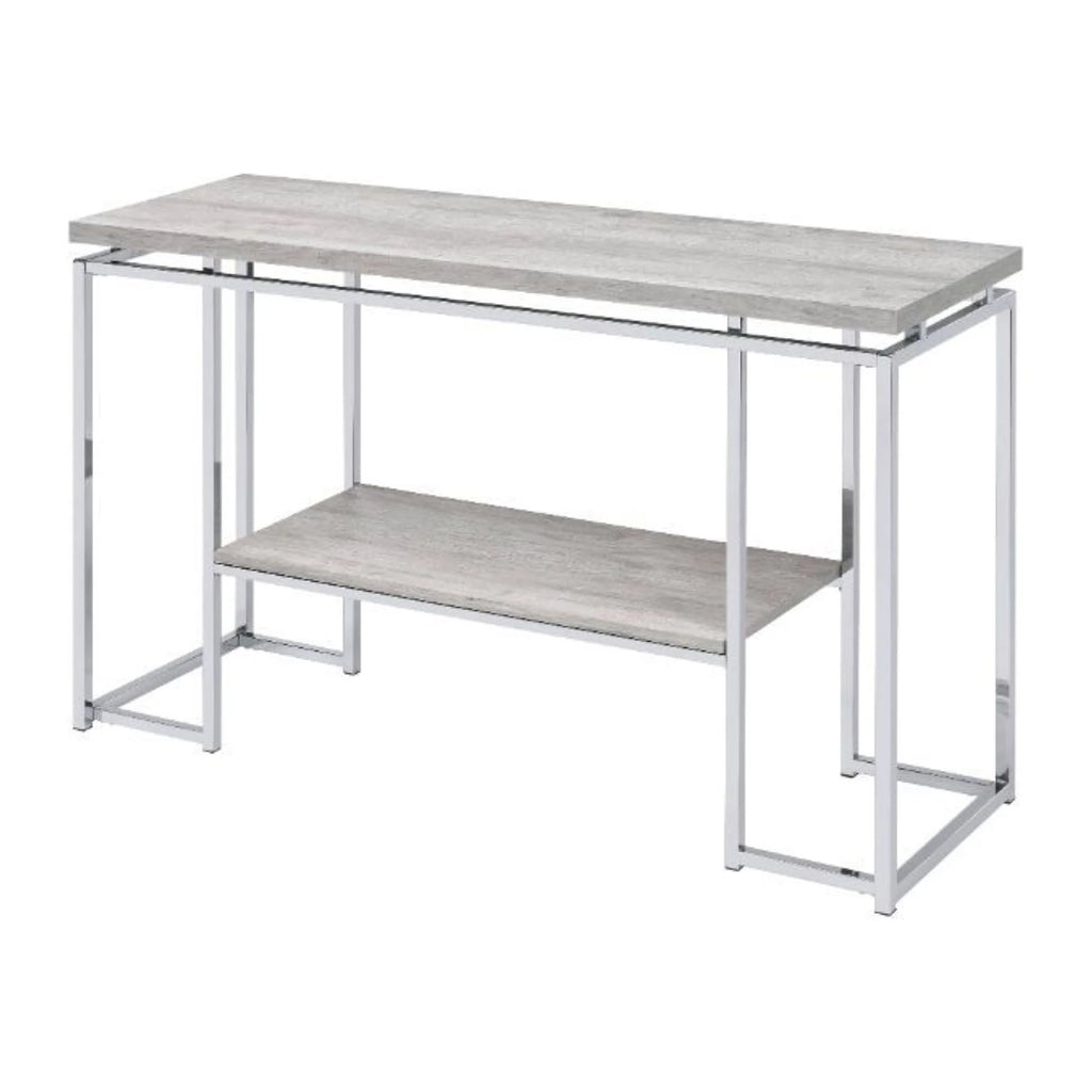 Sofa Table Natural Oak & Chrome D624