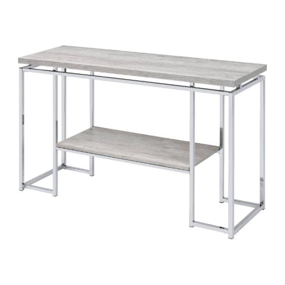 Sofa Table Natural Oak & Chrome D624