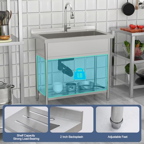 Stainless Steel Utility Sink 24 Inch T525