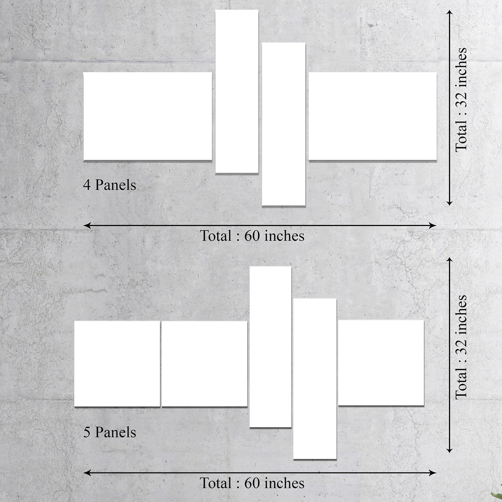 Brown 60 in. x 32 in. 4 Panels Canvas Print T467