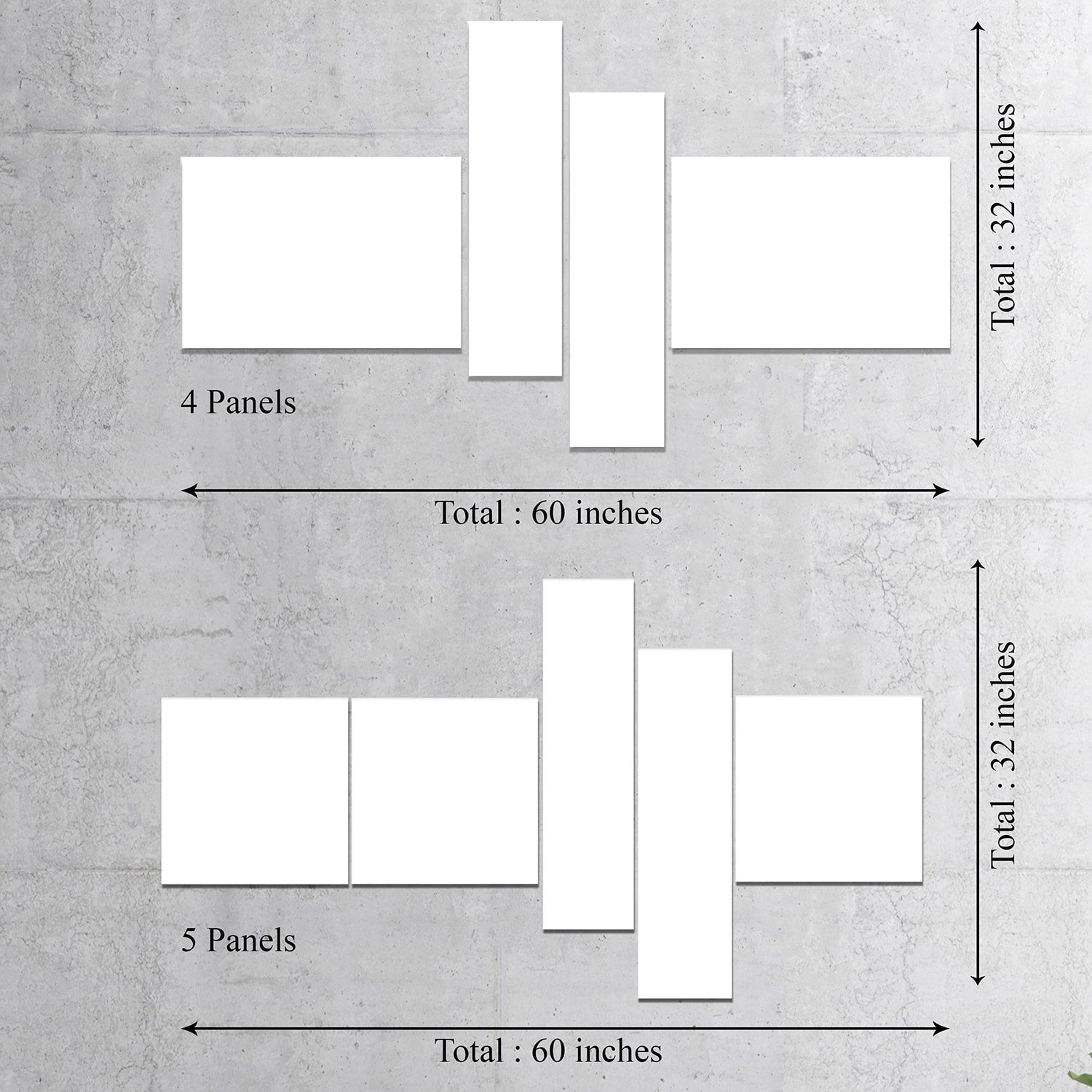 Brown 60 in. x 32 in. 4 Panels Canvas Print T467