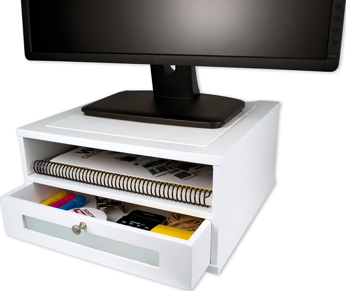 Midnight Black Wood Monitor Stand/Riser C323