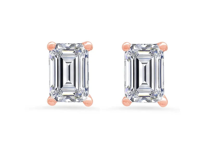 18K Rose Gold Diamond Stud Earrings M424