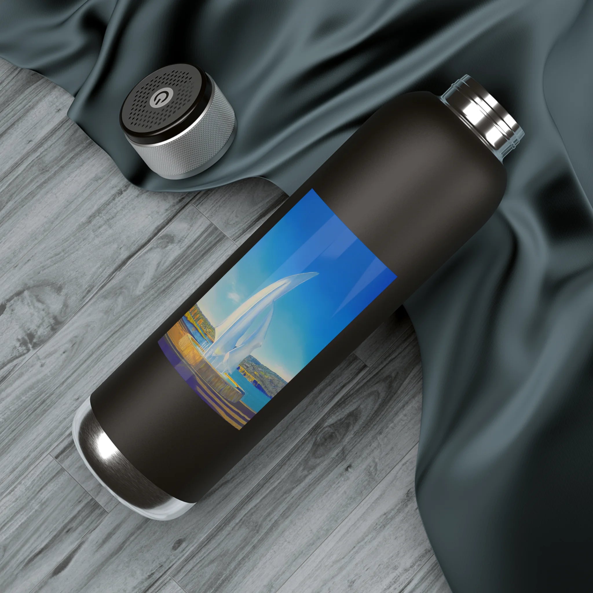 Insulated Bluetooth Water Bottle 22oz with Speaker Lid D3110