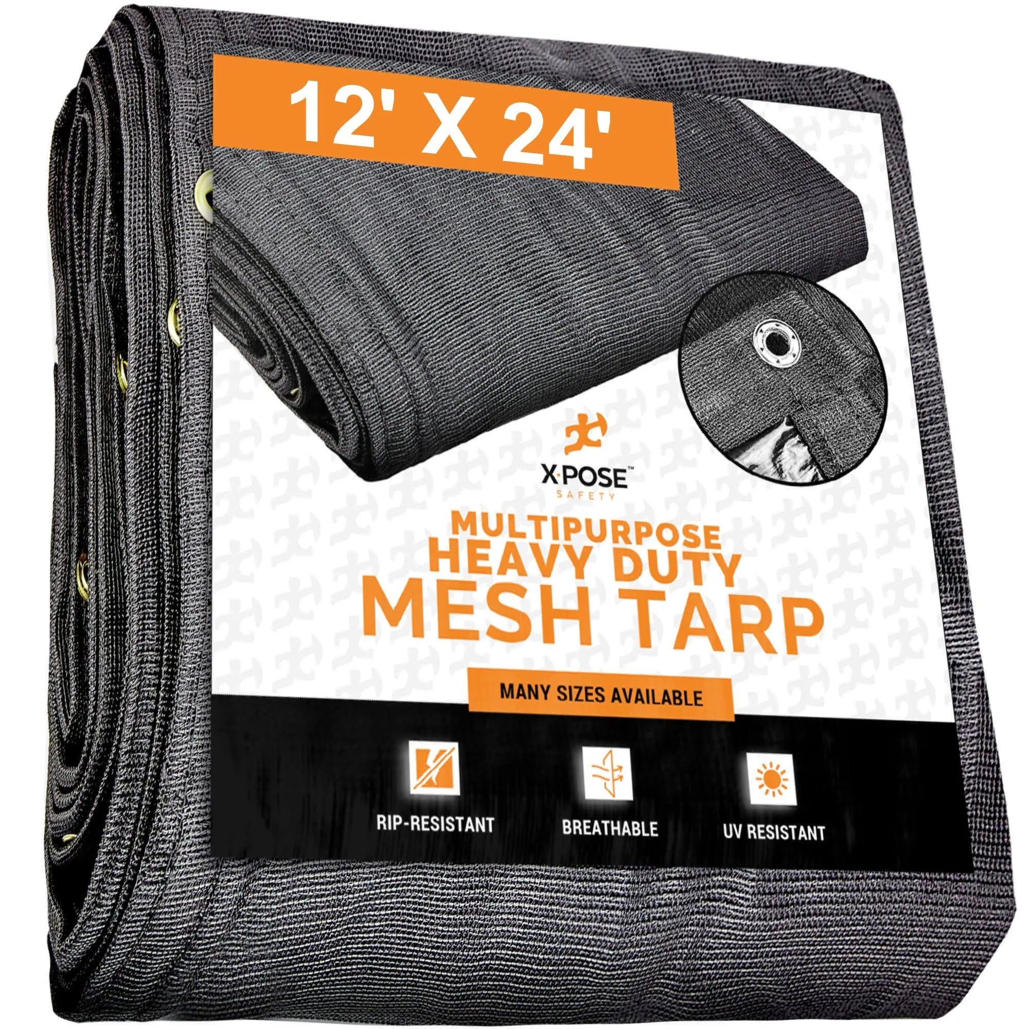 Black Mesh Truck Tarps 12x24 W7934