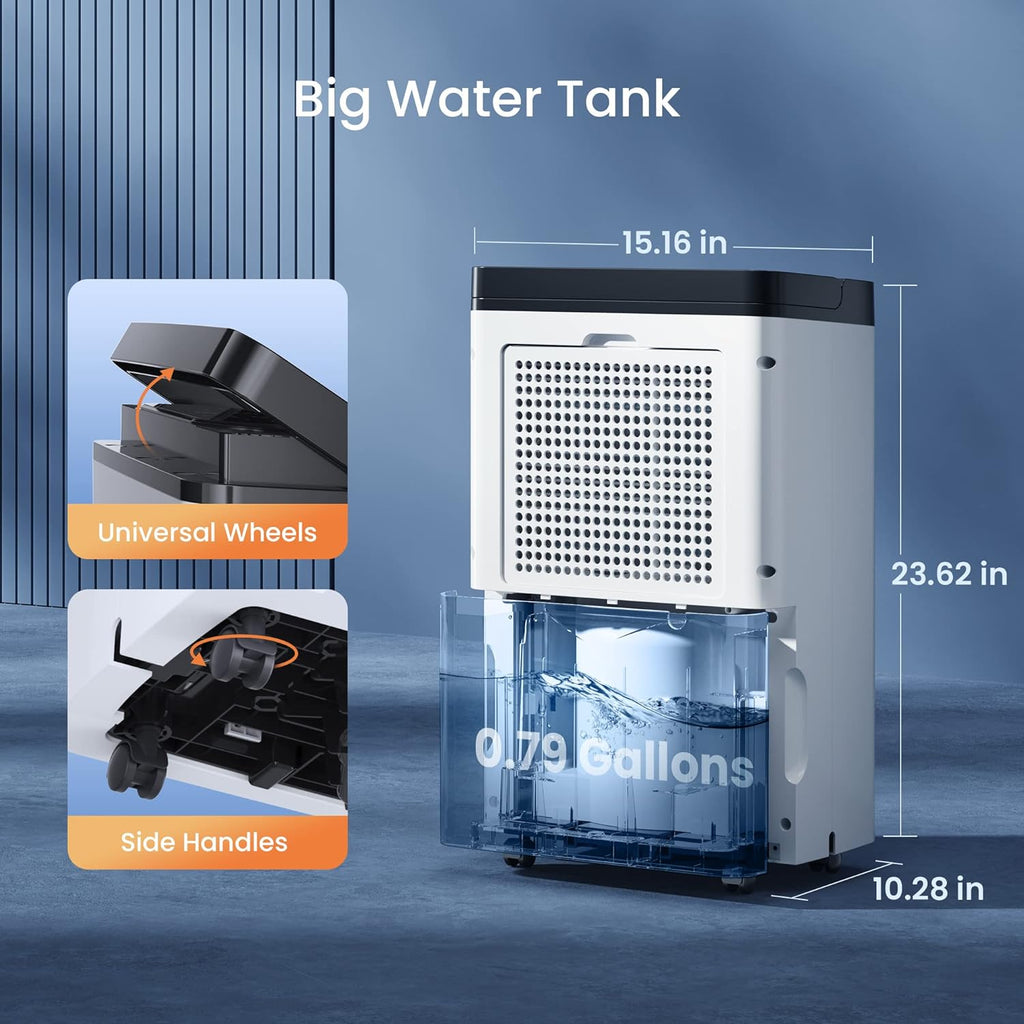 60 Pints Dehumidifier with Drain Hose and 0.79 Gallons Water Tank S269