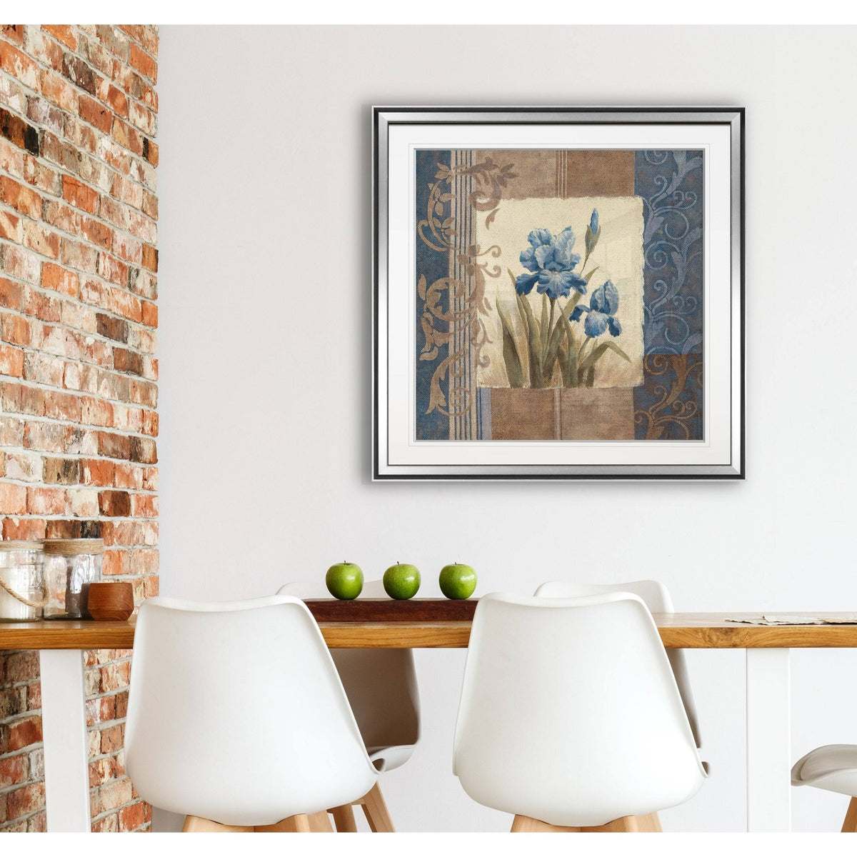Blue Iris Scroll Framed Giclee Print 38x38 O935614