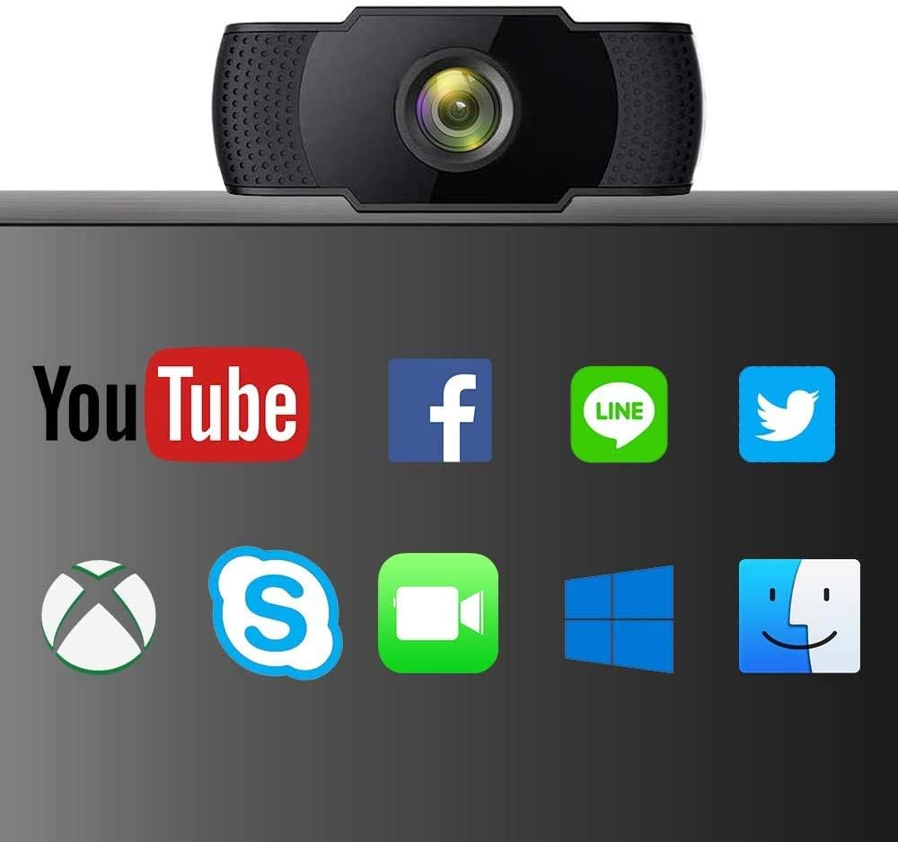 1080P Webcam with Microphone, USB2.0, Rotatable, Pack of 2 B72350