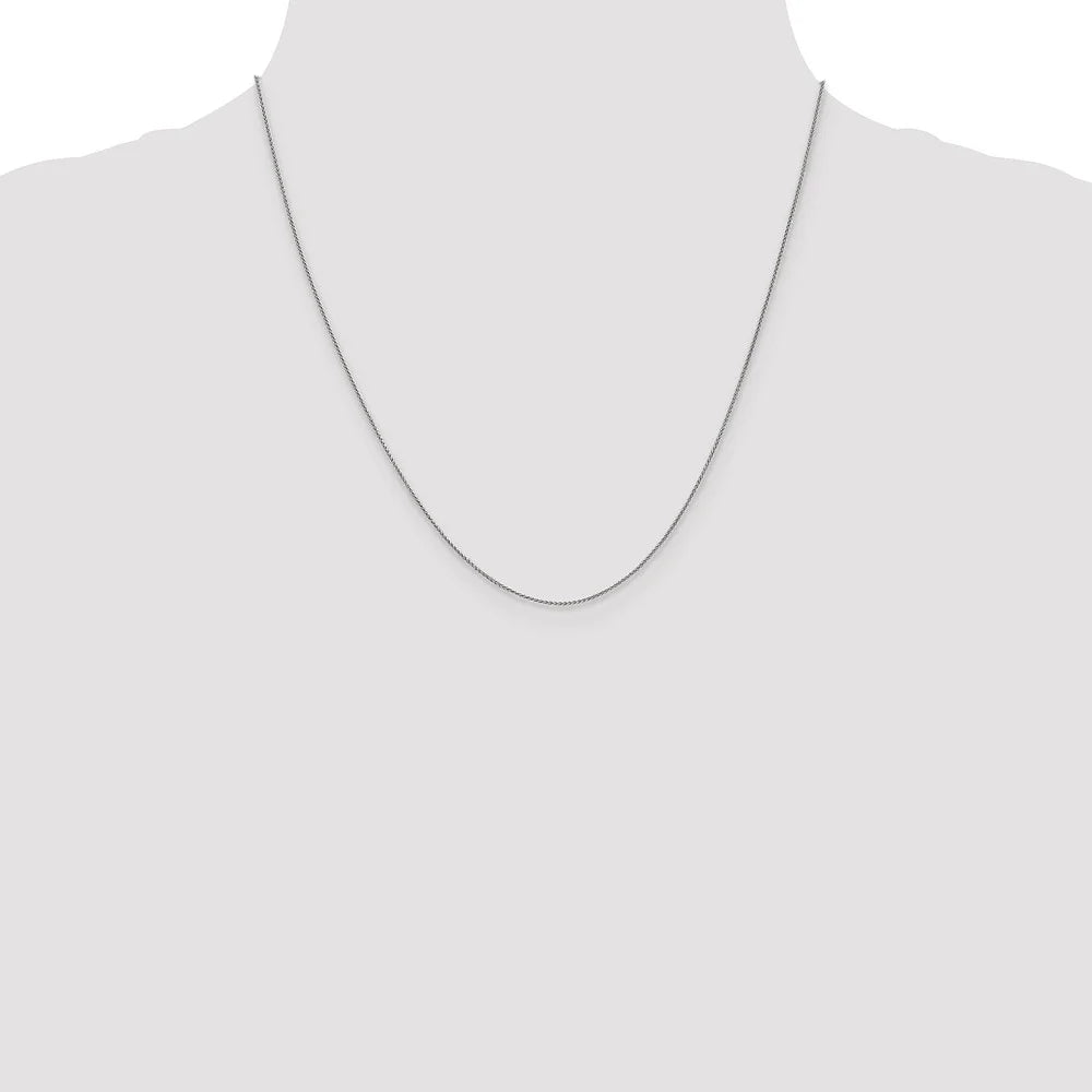 14K White Gold .8mm Baby Wheat Chain I708