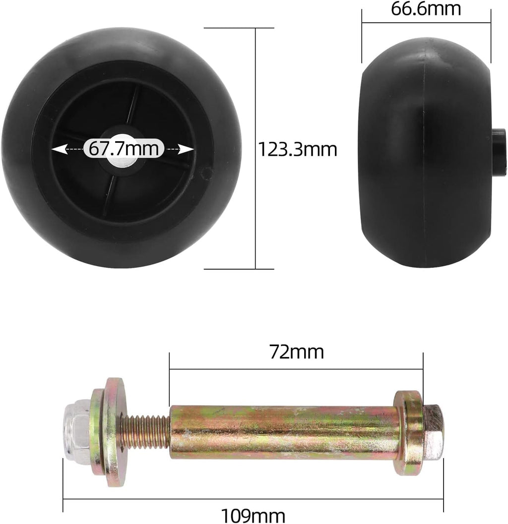 Mower Anti Scalp Deck Wheel Kit 5/8" Bore 5-2.75 Wheel Size Pack of 2 T32728