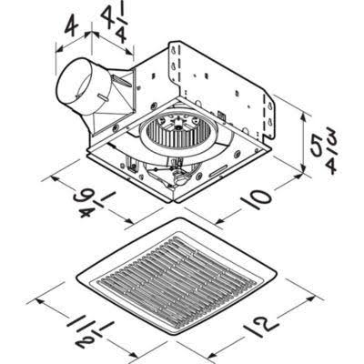 50 CFM Ventilation Fan, 0.5 Sones D453