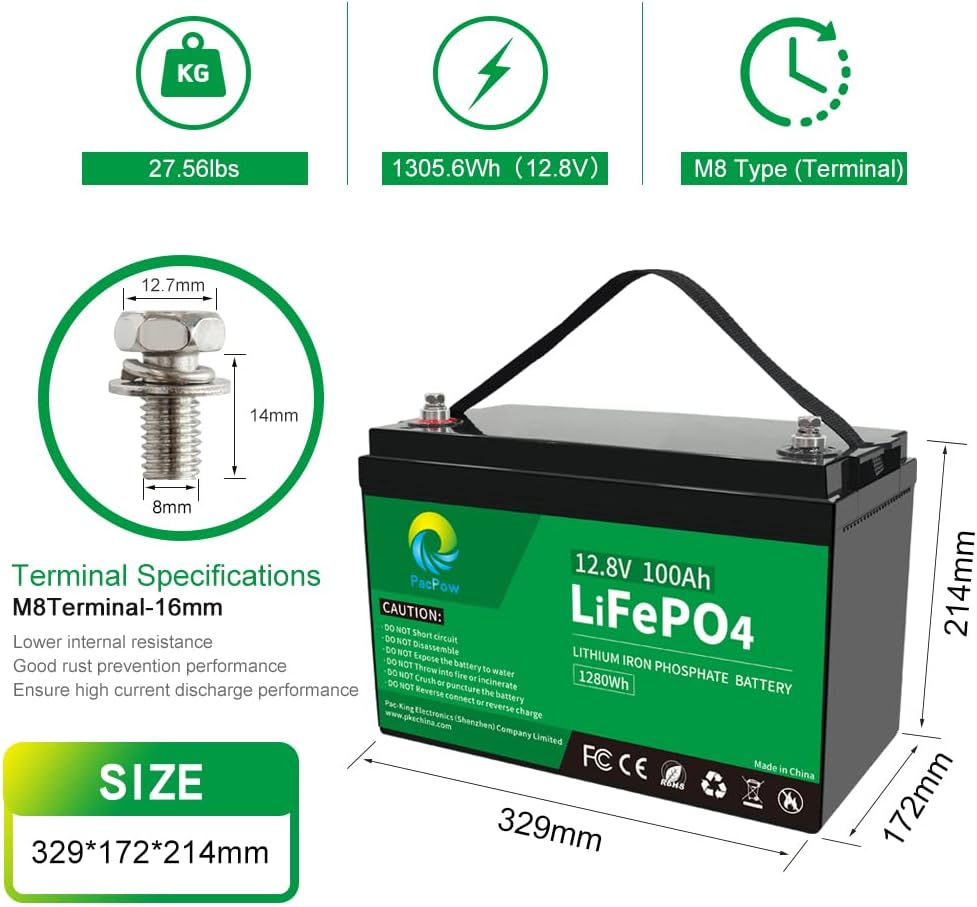 12V 20Ah LiFePO4 Lithium Iron Phosphate Battery with Built-in BMS P672