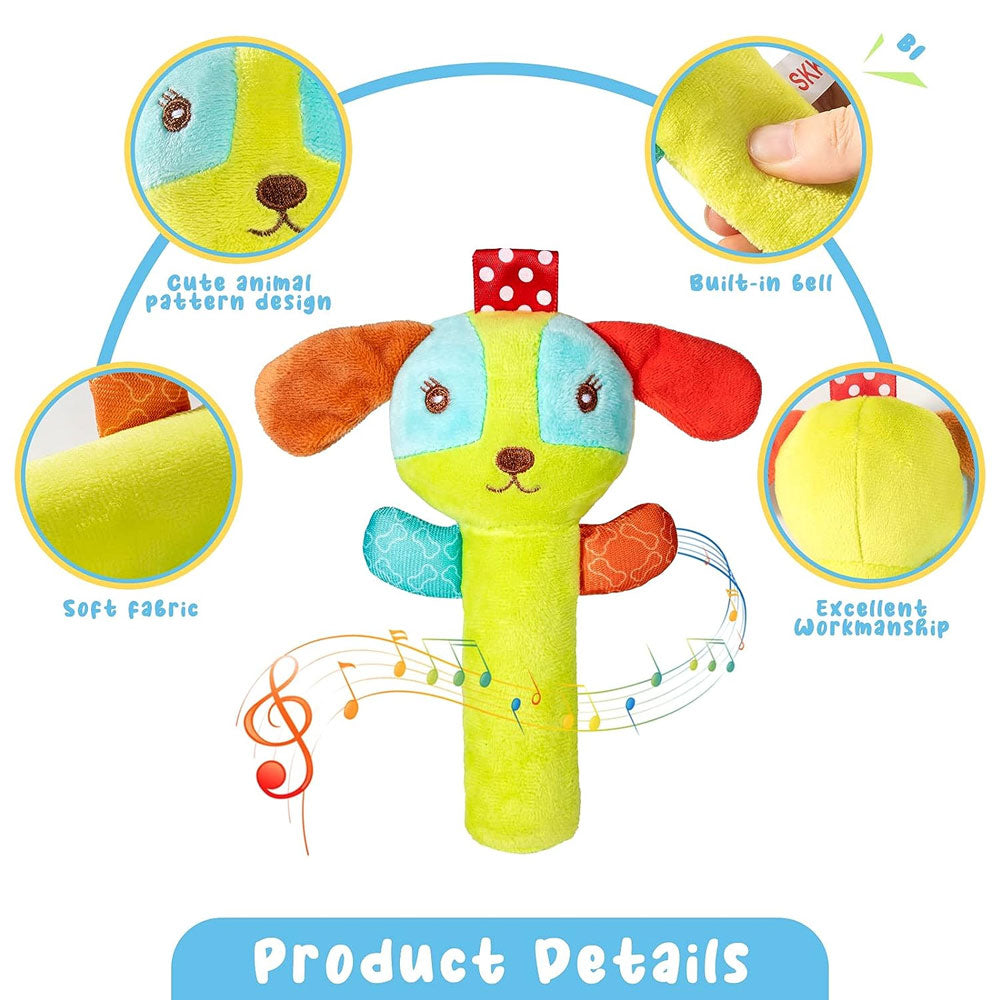 3 Pack Baby Rattles Toys Soft Rattle Sensory Toys Stuffed Animals Hand Grip Set I9845