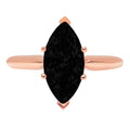 2.5ct Marquise Cut Black Onyx Solitaire Ring E9642