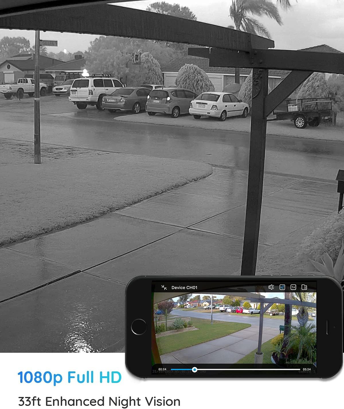 Wireless Security Camera Outdoor, Battery Solar Powered with 1080P HD, Night Vision, Two-Way Talk, 2.4GHz WiFi S222623