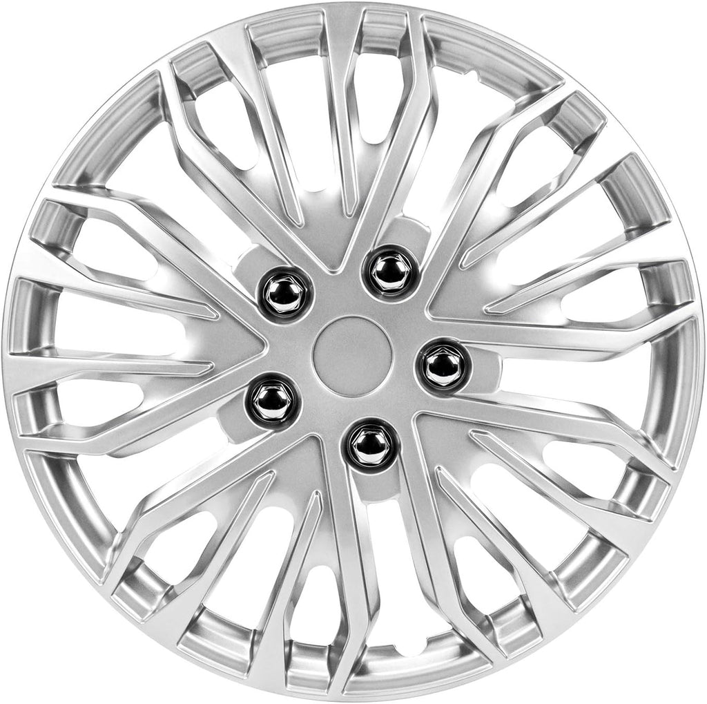 16 Inch Silver Universal Hubcap Wheel Covers Set of 4 M2319
