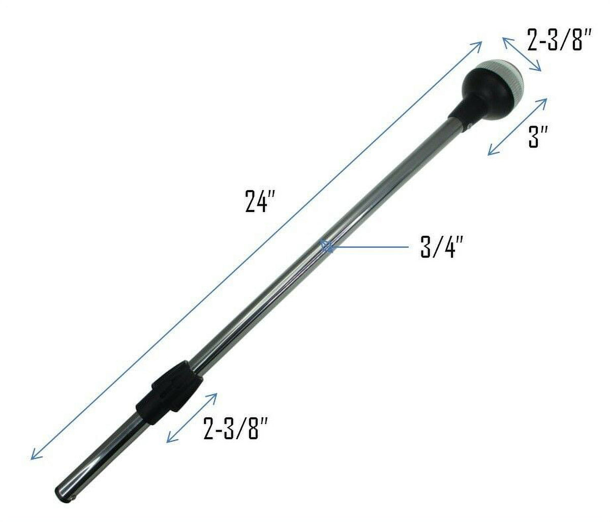 Boat LED All Round Anchor Light Pole 24" Collar Black Base Socket 2 Pins Wired 90 Degrees Q55634
