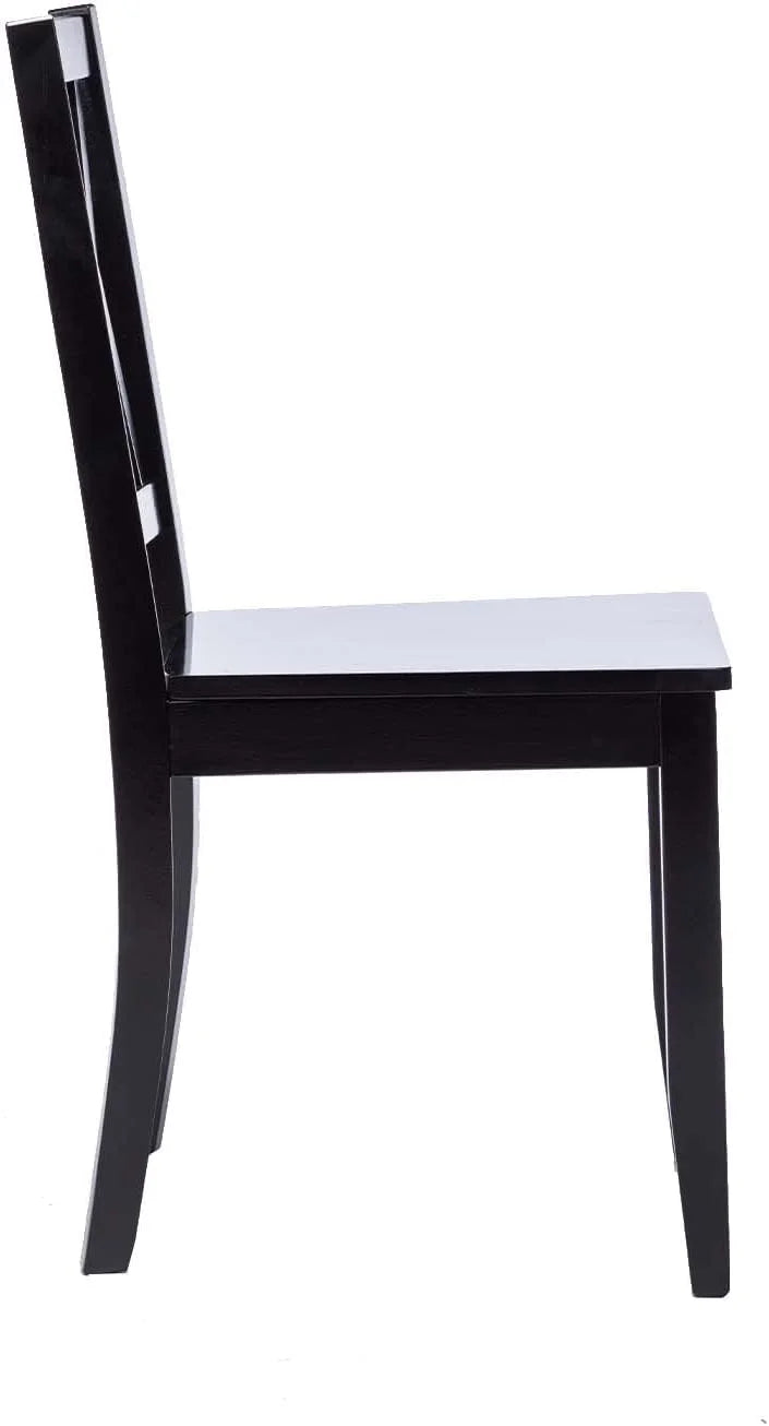 Black Rubberwood Cross Back Dining Chairs Set of 2 Z7495