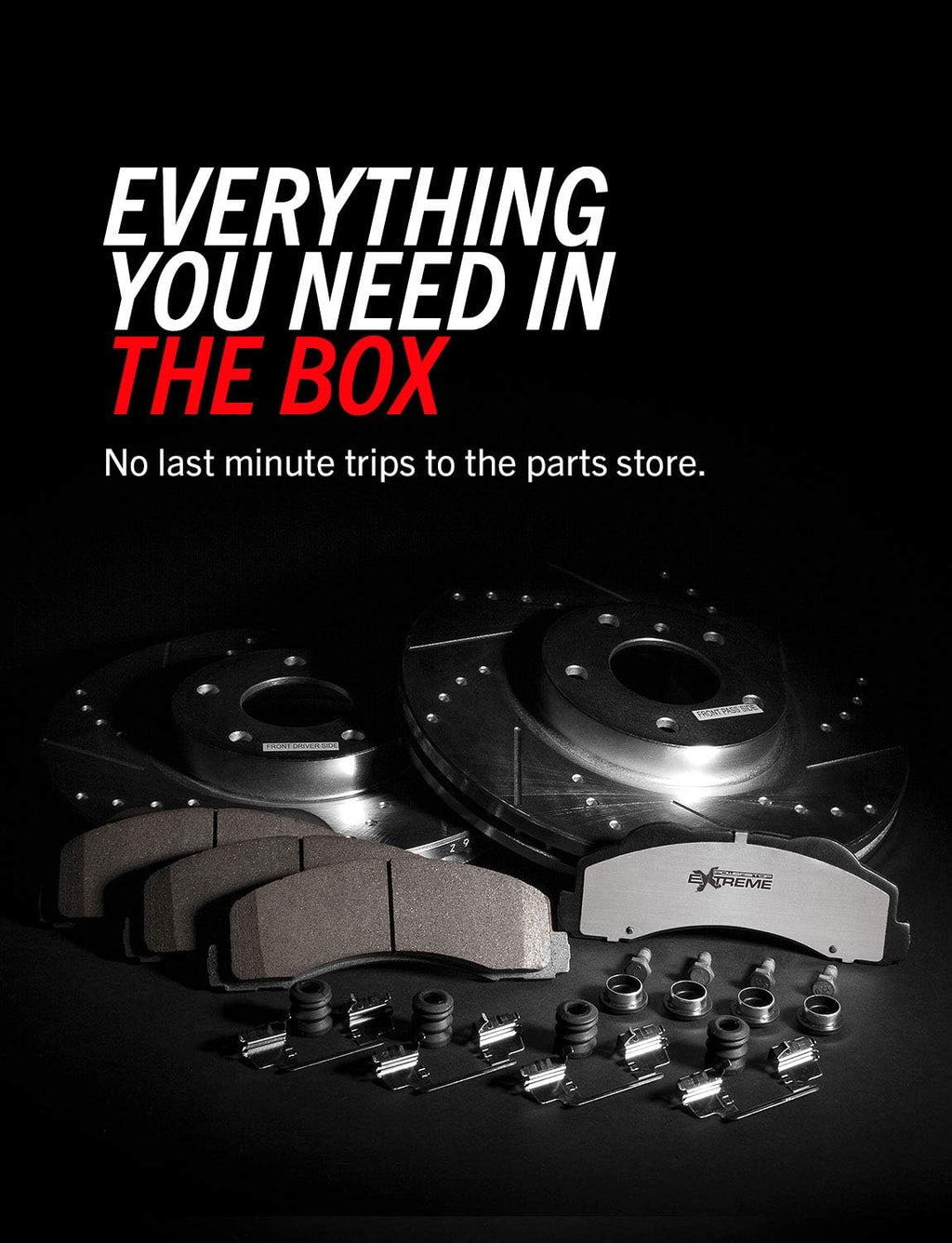 Front Z26 Carbon Fiber Brake Pads with Drilled & Slotted Brake Rotors Kit Pack of 2 Q886